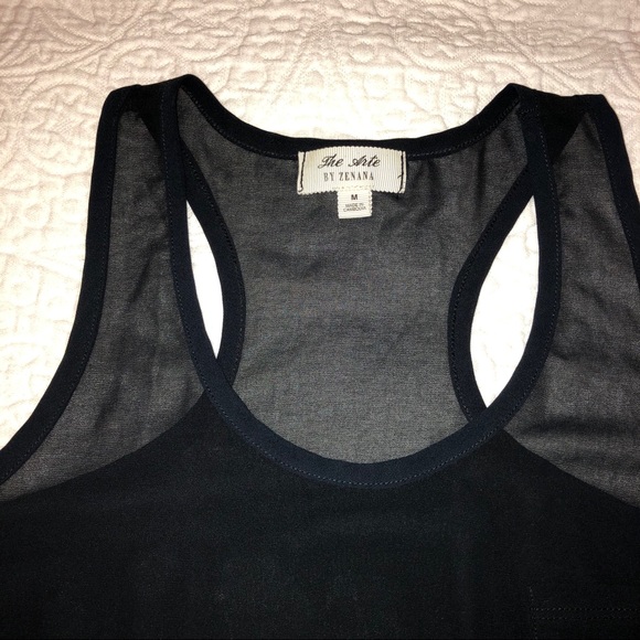 Medium Sheer Flowy Camisole Tank Racerback - Picture 3 of 6